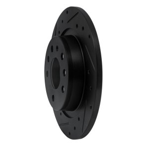 Cadillac BLS Brake Rotor (1) - Rear Left - R1 Concepts - Drilled & Slotted - Black - `03-`11